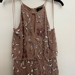 Stunning beaded blush dress- worn once!